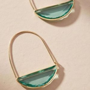 Anthropology Crescent hoop earrings